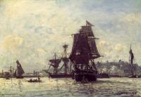 Johan Barthold Jongkind - Sailing Ships at Honfleur